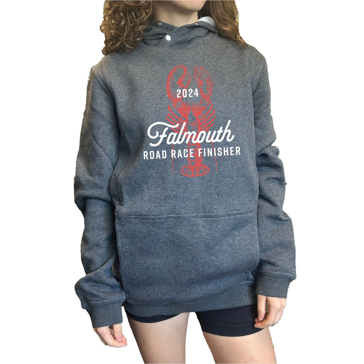 Asics Unisex Falmouth Road Race 2024 Finisher - Sunday Sana Fleece Hoodie Dark Heather Grey (2033B739) FRR38 (POS)