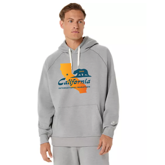 2026 California International Marathon - ASICS Unisex Fleece Relaxed Pullover Hoodie Grey Heather (2031F470) (CIM-10))