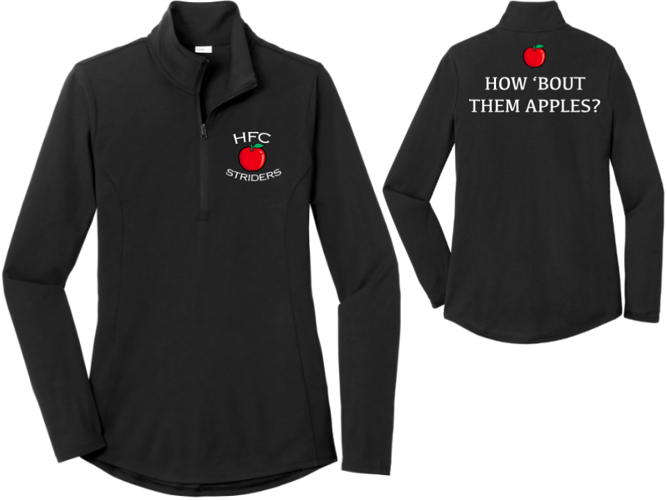 HFC Striders How 'Bout Them Apples - Women's Triblend Wicking 1/4 Zip-Pullover (LST407)