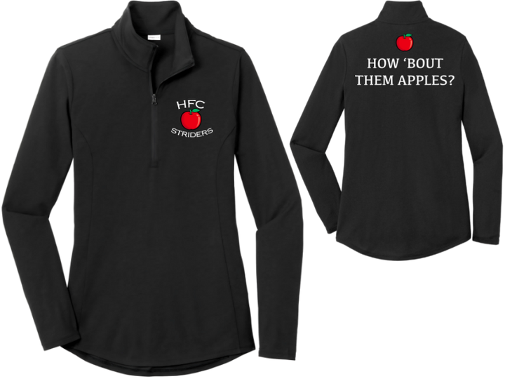 HFC Striders How 'Bout Them Apples - Women's Triblend Wicking 1/4 Zip-Pullover (LST407)