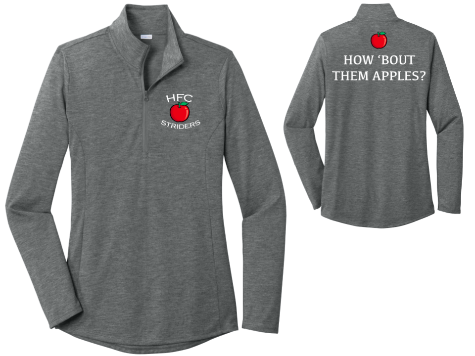 HFC Striders How 'Bout Them Apples - Women's Triblend Wicking 1/4 Zip-Pullover (LST407)