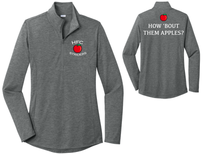 HFC Striders How 'Bout Them Apples - Women's Triblend Wicking 1/4 Zip-Pullover (LST407)