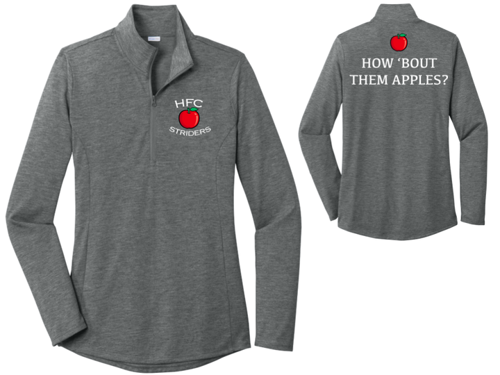 HFC Striders How 'Bout Them Apples - Women's Triblend Wicking 1/4 Zip-Pullover (LST407)