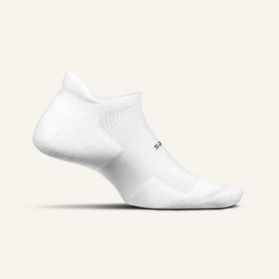 Feetures High Performance Max Cushion No Show Tab Sock - White