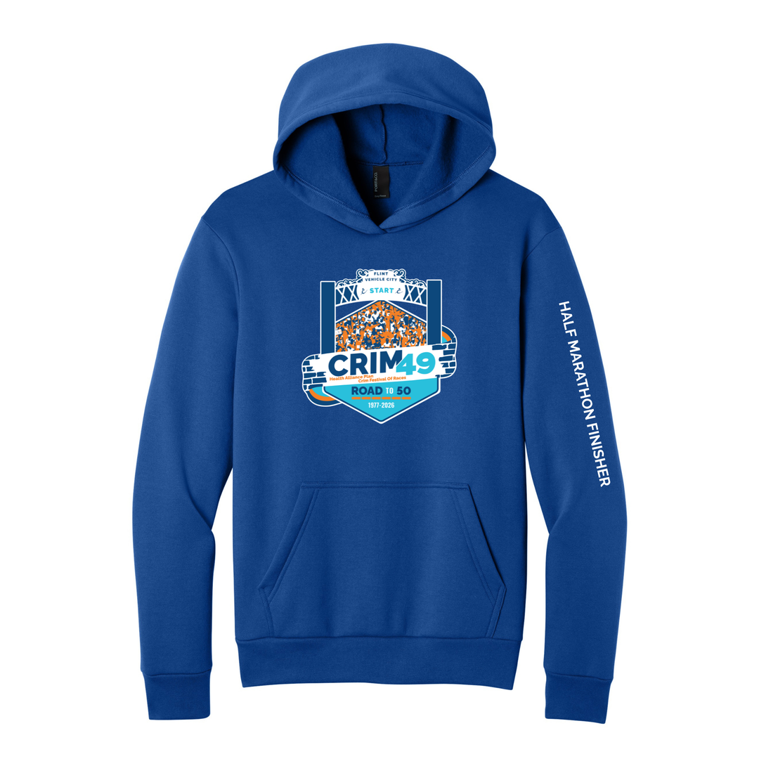 Crim 49 Finisher 2026 - Unisex Fleece Pullover Hooded Sweatshirt- True Royal (PC68H) (Left Chest (CFR-38)) (Copy)