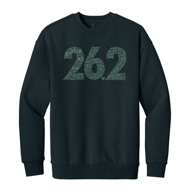 Boston 26.2 - Heavyweight Navy Blue Fleece Crew (DT6154) (HBM26-07)