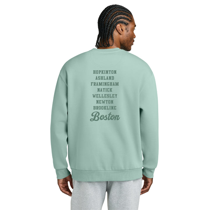 Boston 26.2 - Heavyweight Dusty Sage Fleece Crew (DT6154) (HBM26-10 LC, HBM26-09)