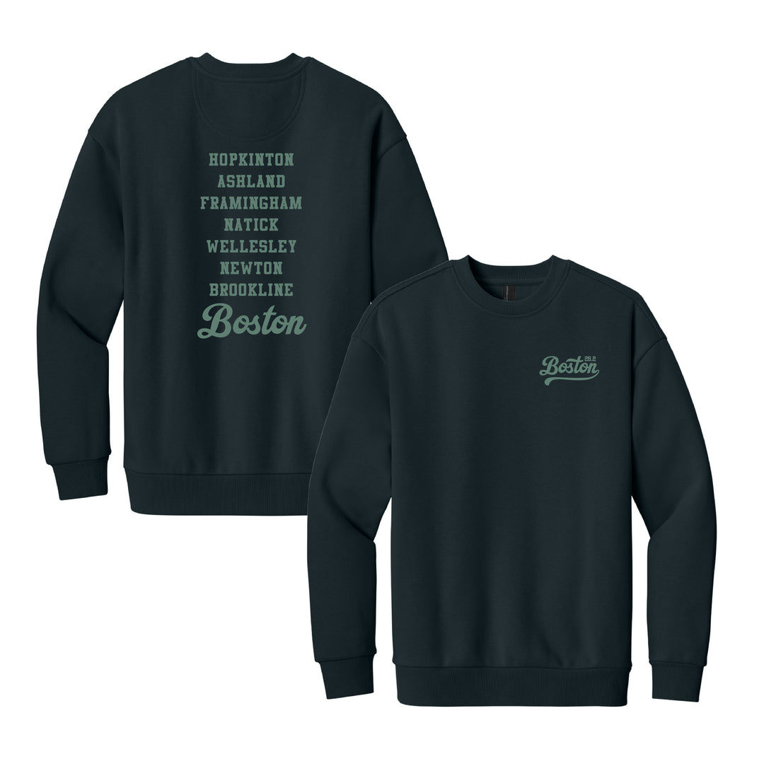 Boston 26.2 - Heavyweight Navy Blue Fleece Crew (DT6154) (HBM26-10 LC, HBM26-09)