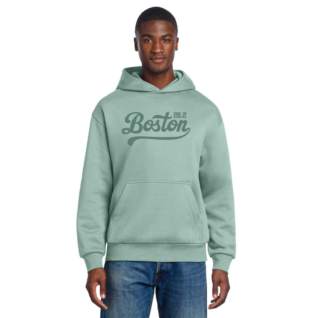 Boston 26.2 - Heavyweight Dusty Sage Fleece Hoodie (DT6150) (HBM26-08)