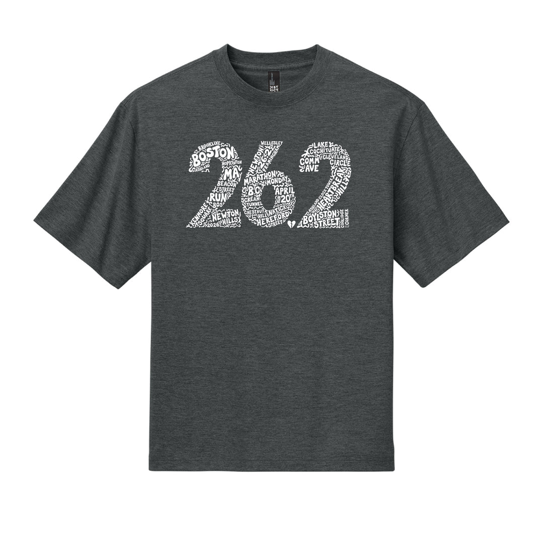 Boston 26.2 - Heavyweight Heathered Charcoal Tee (DT6065) (HBM26-13)
