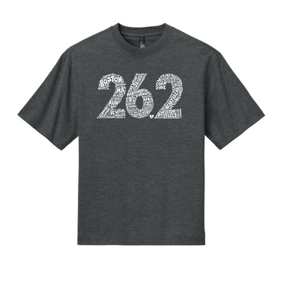 Boston 26.2 - Heavyweight Heathered Charcoal Tee (DT6065) (HBM26-13)