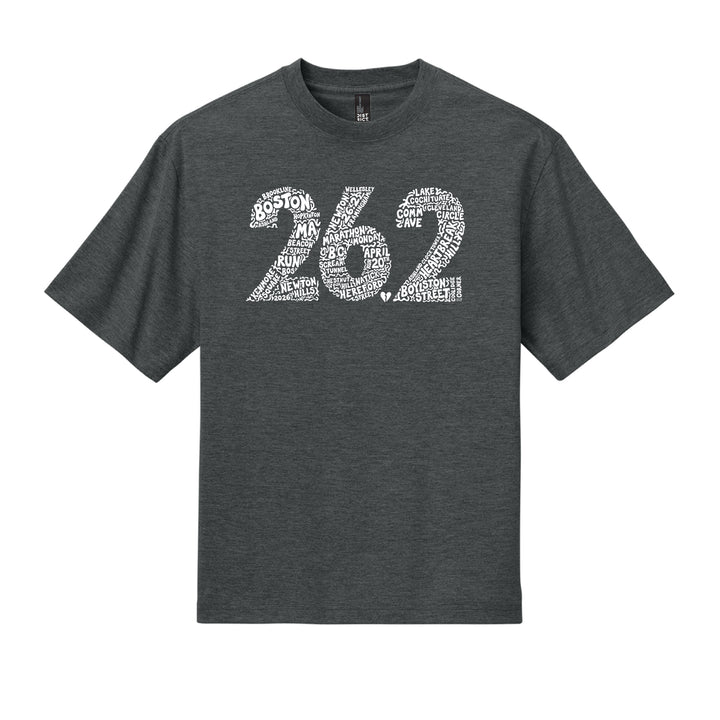 Boston 26.2 - Heavyweight Heathered Charcoal Tee (DT6065) (HBM26-13)