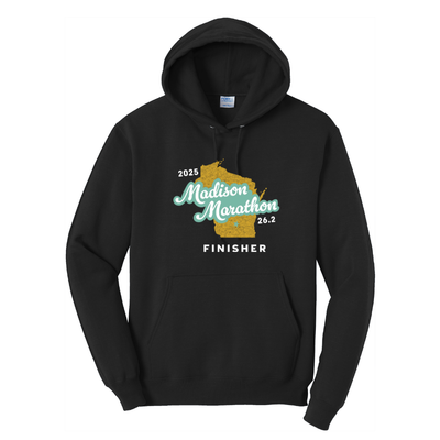 Sudadera unisex con capucha y forro polar, finalista oficial del Maratón de Madison 2025 (PC78H)