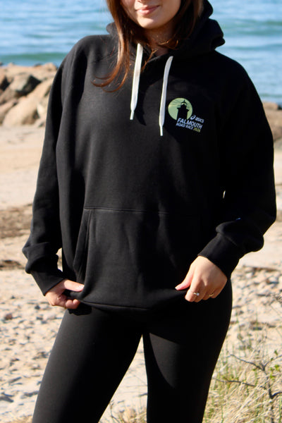 ASICS Falmouth Road Race 2026 - ASICS Unisex Fleece Relaxed Pullover Hoodie Black (2031F470) (FRR26-13 LC, FRR26-14 Back)
