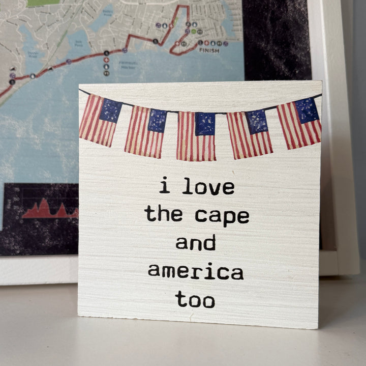 I Love America Too Block Sign