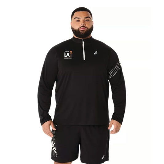 2026 ASICS Los Angeles Marathon - ASICS Men's Icon Long Sleeve 1/2 Zip Black (2011D241) (LA26-12)