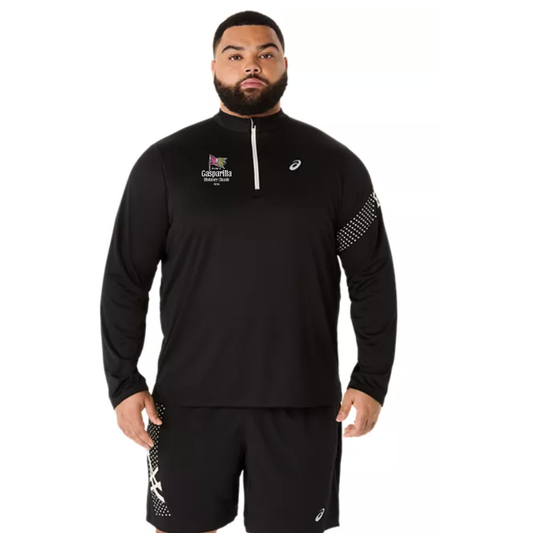 Gasparilla 2026 - ASICS Men's Icon Long Sleeve 1/2 Zip Black (2011D241) (GAS-18)