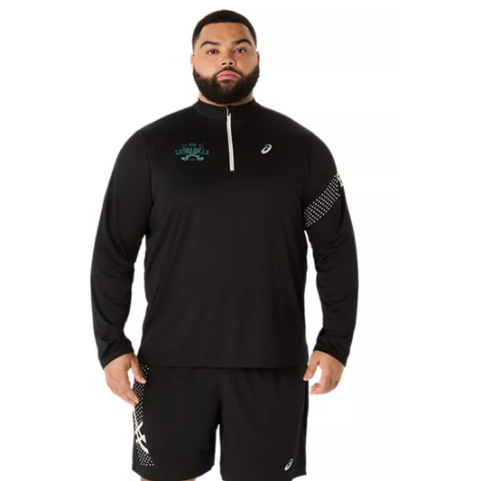 Gasparilla 2026 - ASICS Men's Icon Long Sleeve 1/2 Zip Black (2011D241) (GAS-23)