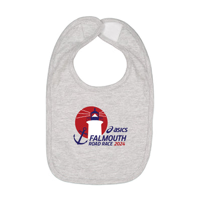 Babero gris para la carrera de ruta infantil Falmouth 2024
