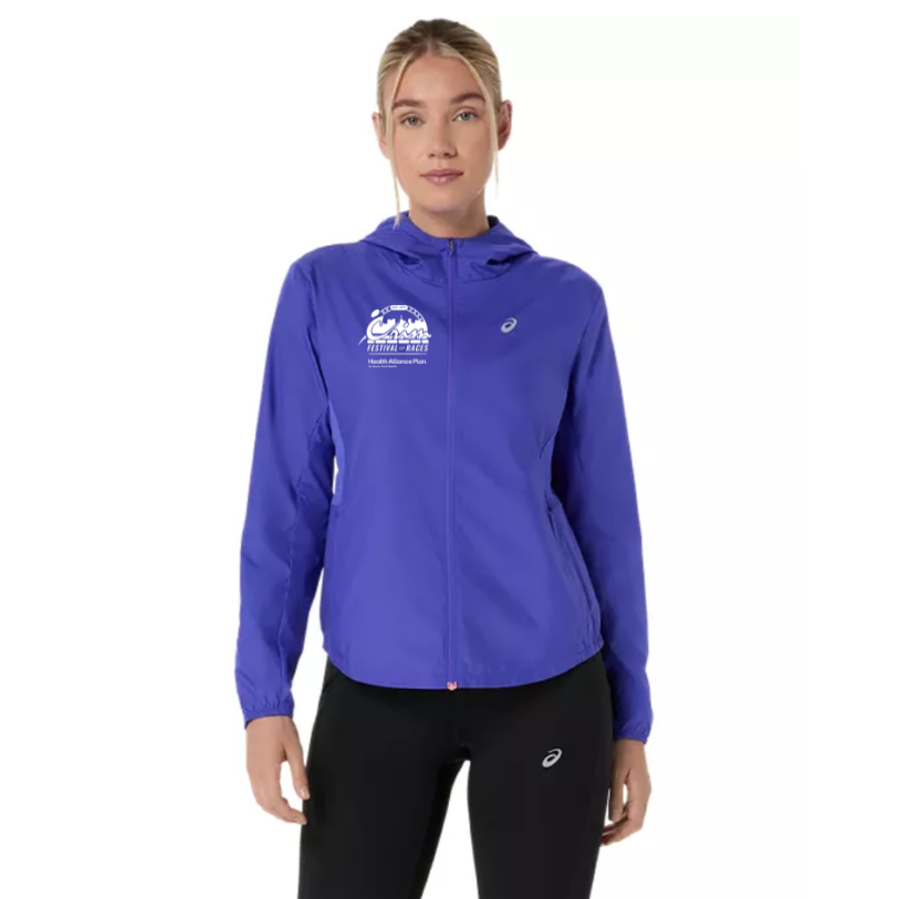 Crim HAP - Chaqueta ASICS plateada para mujer color cobalto (2012D148) (CFR-54)