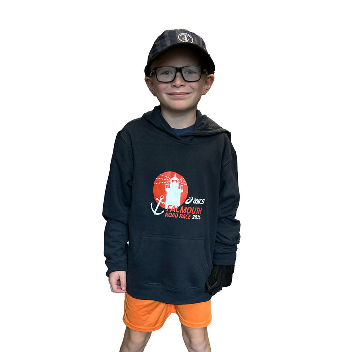 Youth Falmouth Road Race 2024 Navy Graphic Hoodie (DT6100Y)