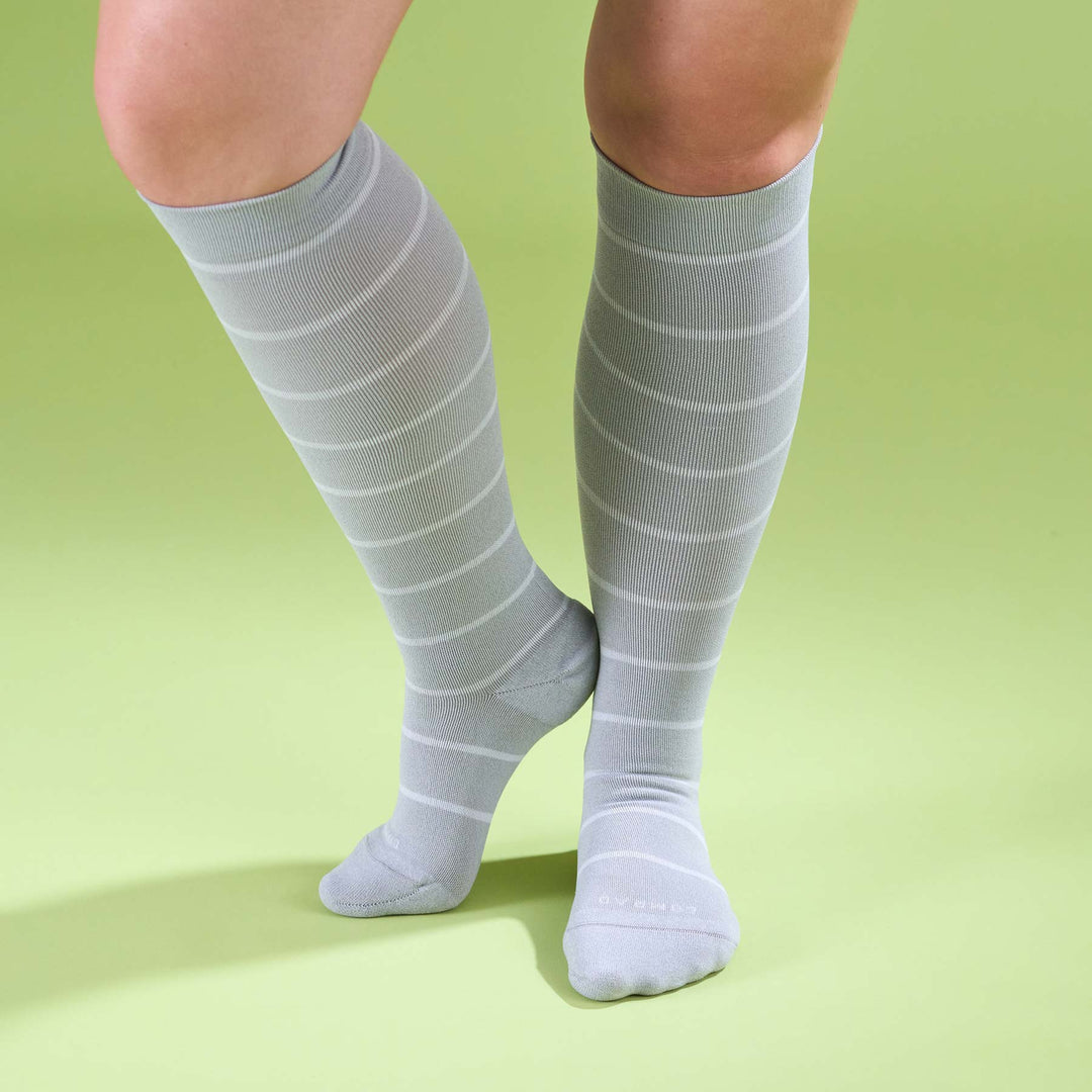 Knee-High Compression Socks - Stripes (20-30 mmHg)