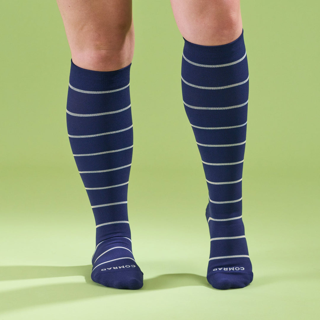 Knee-High Compression Socks - Stripes (20-30 mmHg)