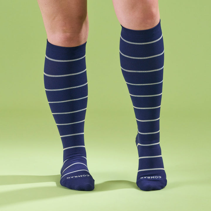Knee-High Compression Socks - Stripes (20-30 mmHg)