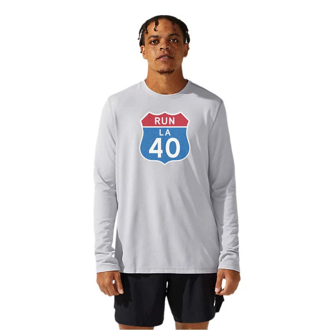 LA Marathon - ASICS Men's Ready Set Long Sleeve Tee Grey (2011b459) (LA02/LA34B)