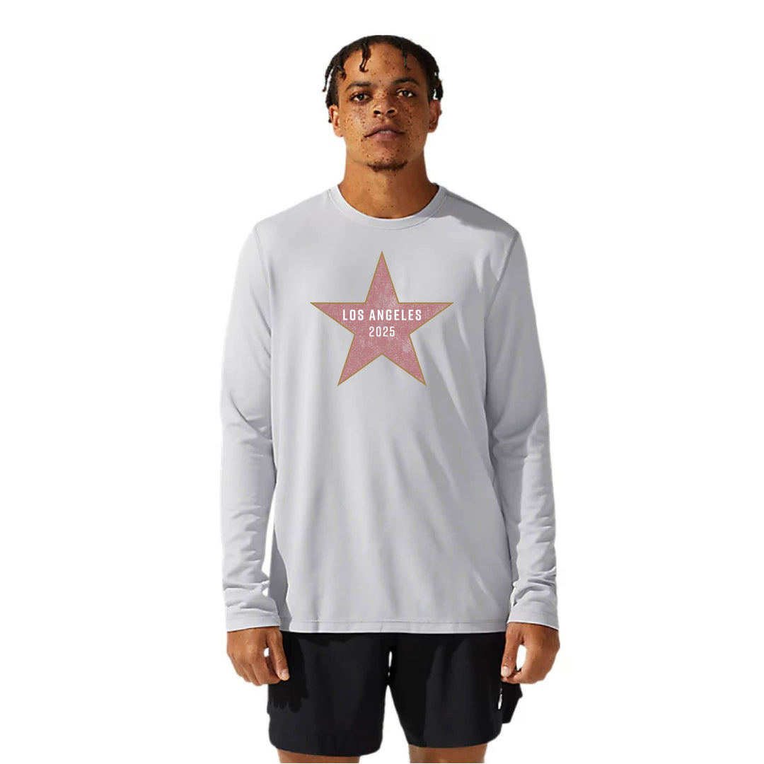 LA Marathon - ASICS Men's Ready Set Long Sleeve Tee Grey (2011b459) (LA03/LA34B)