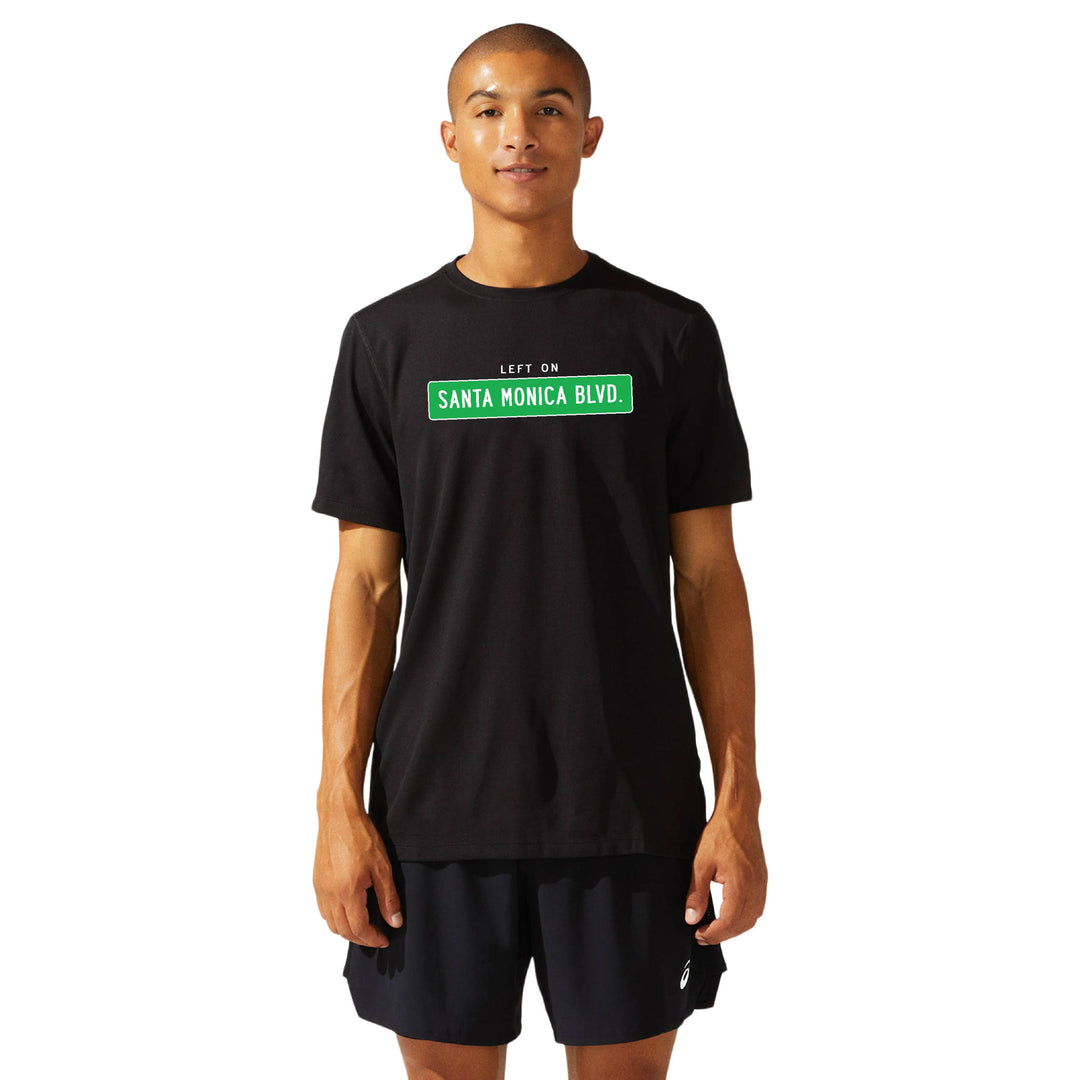 LA Marathon - ASICS Men's Ready Set Short Sleeve Tee Black (2011b458) (LA04/LA35B)