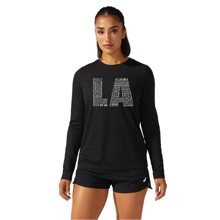 LA Marathon - ASICS Women's Ready Set Long Sleeve Tee Black (2012b468) (LA11/LA35B)