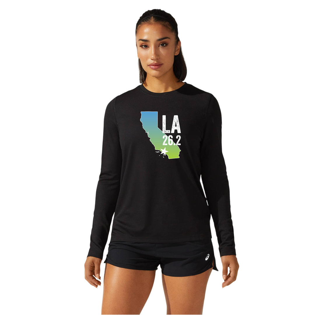 LA Marathon - ASICS Women's Ready Set Long Sleeve Tee Black (2012b468) (LA12/LA35B)