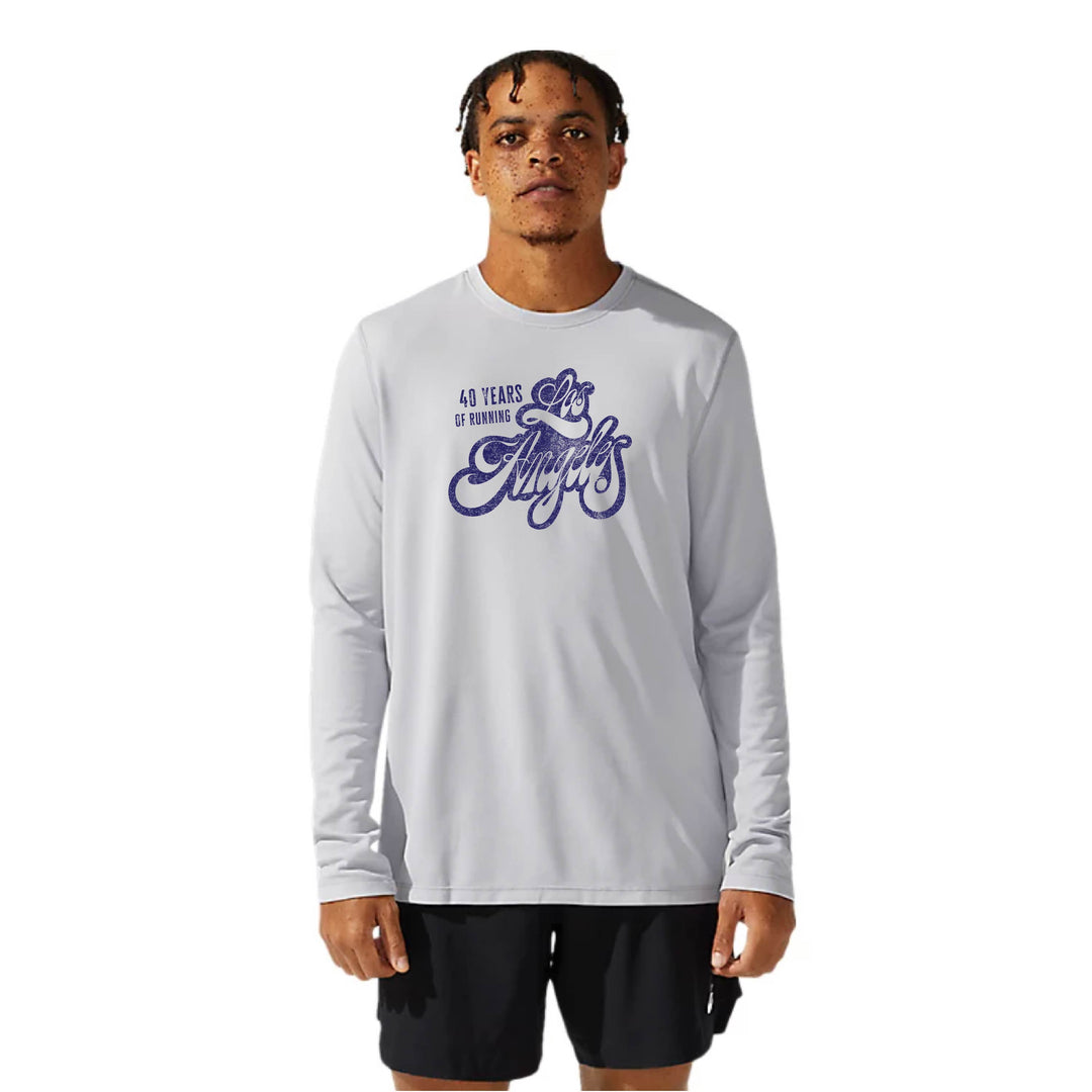 LA Marathon - ASICS Men's Ready Set Long Sleeve Tee Grey (2011b459) (LA15/LA34B)