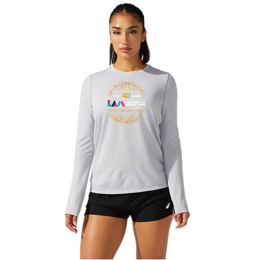 LA Marathon - ASICS Women's Ready Set Long Sleeve Tee Grey (2012b468) (LA36/LA34B)