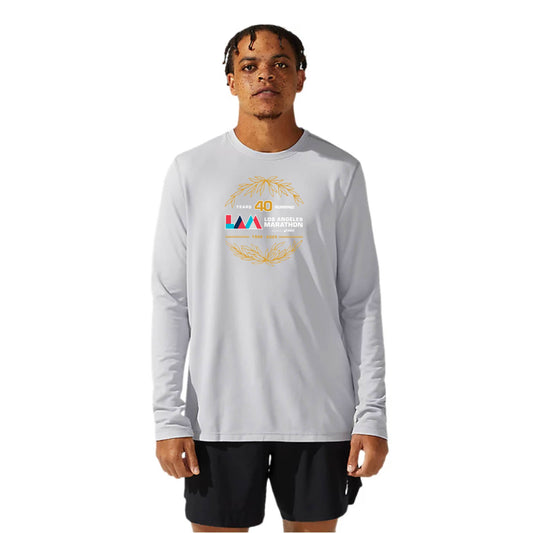 LA Marathon - ASICS Men's Ready Set Long Sleeve Tee Grey (2011b459) (LA36/LA34B)