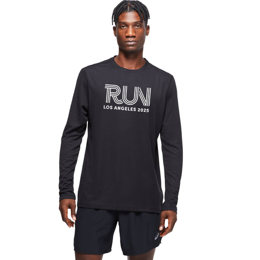 LA Marathon - ASICS Men's Ready Set Long Sleeve Tee Black (2011b459) (LA14/LA35B)