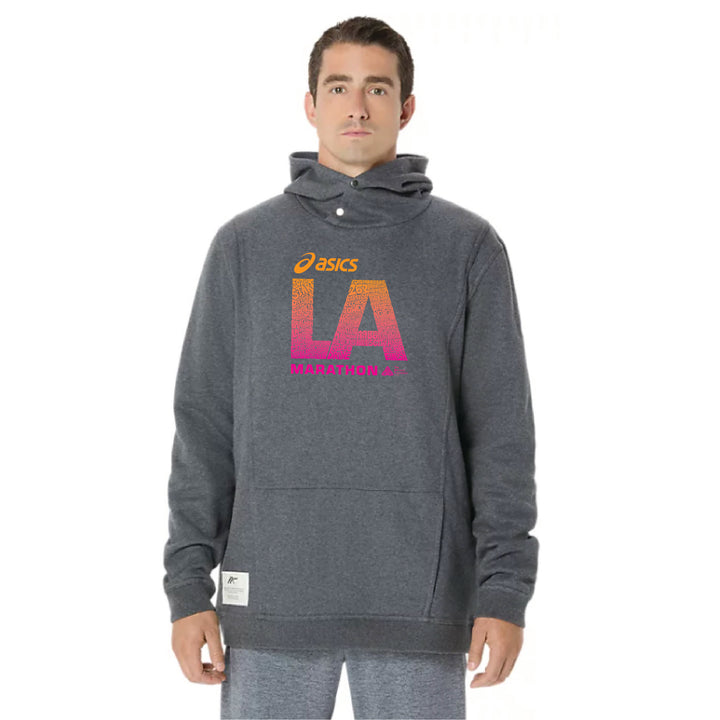2026 ASICS Los Angeles Marathon - ASICS Unisex Sunday Sana Fleece Hoodie - Dark Heather Grey (2033B739) (LA26-13, LA26-14)