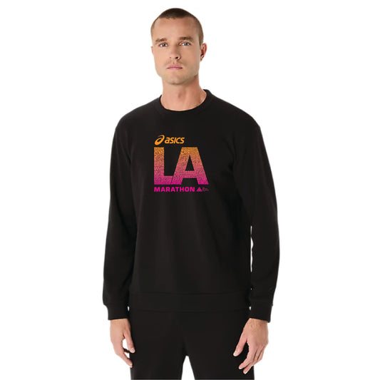 2026 ASICS Los Angeles Marathon -ASICS Sweat Crew Neck Top Performance Black (2031E908) (LA26-13, LA26-14)