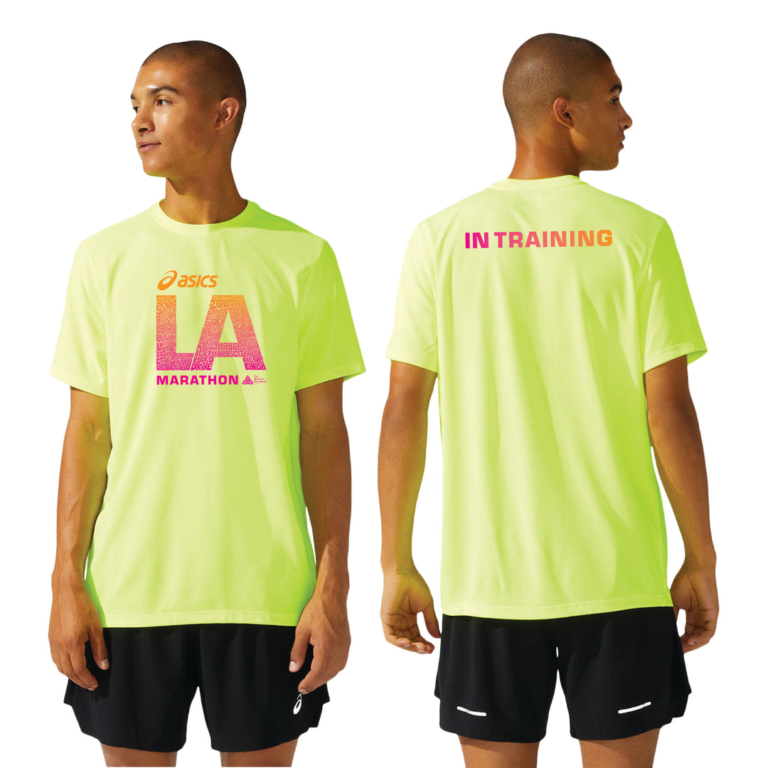 2026 ASICS Los Angeles Marathon - ASICS Men's Ready Set Short Sleeve Tee Safety Yellow (2011b458) (LA26-13, LA26-14)
