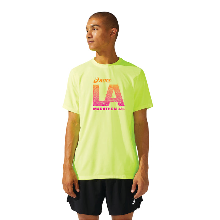 2026 ASICS Los Angeles Marathon - ASICS Men's Ready Set Short Sleeve Tee Safety Yellow (2011b458) (LA26-13, LA26-14)