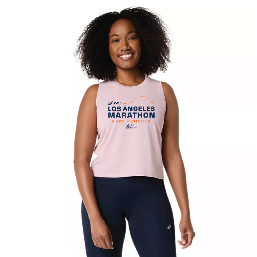Maratón de Los Ángeles ASICS 2026: Top corto de carretera para mujer ASICS Morganite (2012D368) (LA26-26)