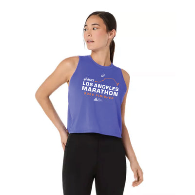 Maratón de Los Ángeles ASICS 2026 - Top corto de carretera ASICS para mujer color cobalto (2012D368) (LA26-27)