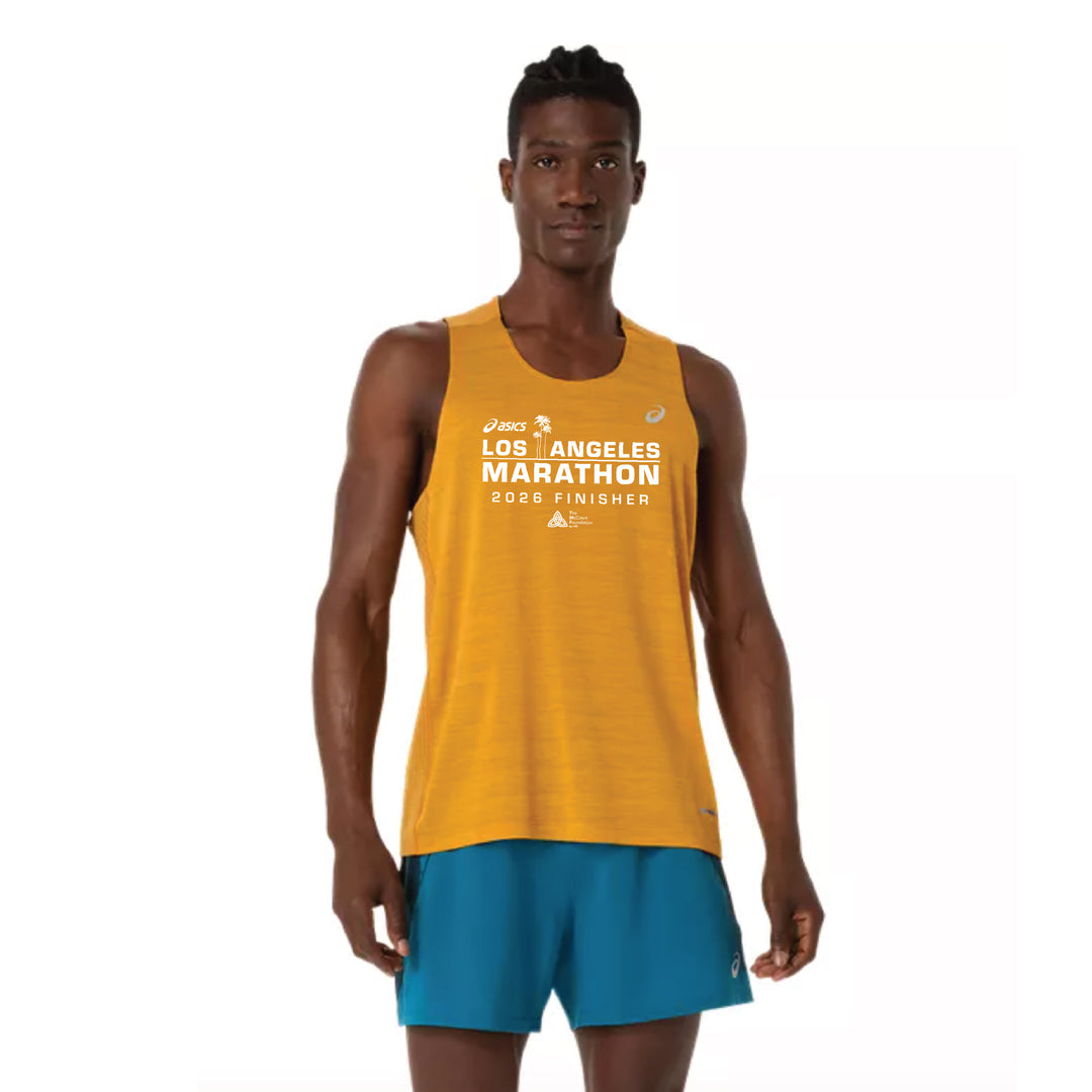 FINISHER del Maratón de Los Ángeles de ASICS 2026 - Camiseta de manga corta de ruta para hombre ASICS Yamabuki (2011D478) (LA26-29)
