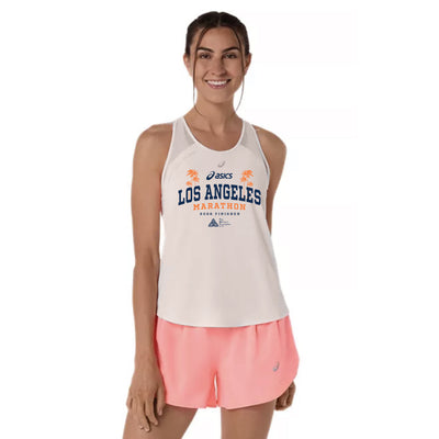 ASICS Los Angeles Marathon 2026 FINISHER - Camiseta de tirantes de carretera para mujer ASICS - Crema (2012D370) (LA26-32)