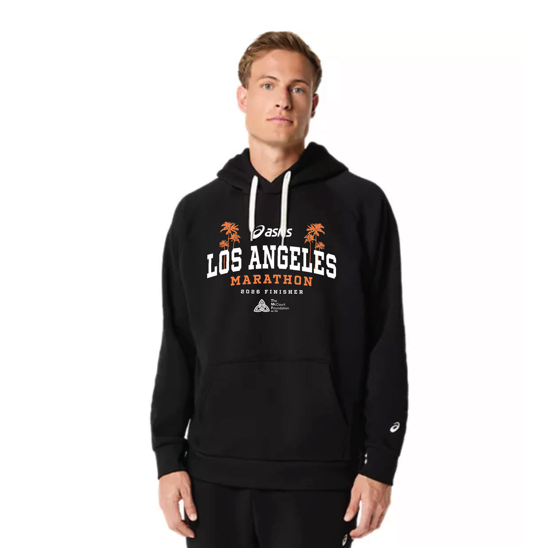 ASICS Los Angeles Marathon 2026 FINISHER - Sudadera con capucha unisex de forro polar, color negro (2031F470) (LA26-33)