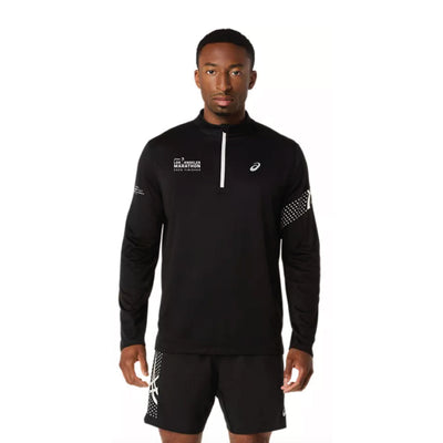 2026 ASICS Los Angeles Marathon FINISHER - ASICS Men's Icon Long Sleeve 1/2 Zip Black (2011D459) (LA26-35)