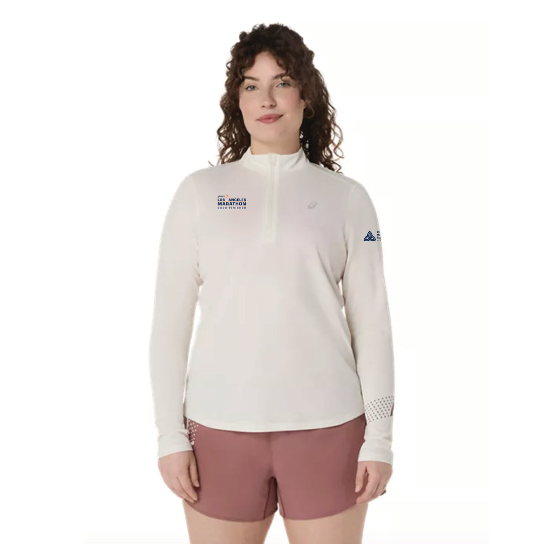 2026 Los Angeles Marathon FINISHER - ASICS Women's Icon 1/2 Zip Cream (2012D175) (LA26-34)