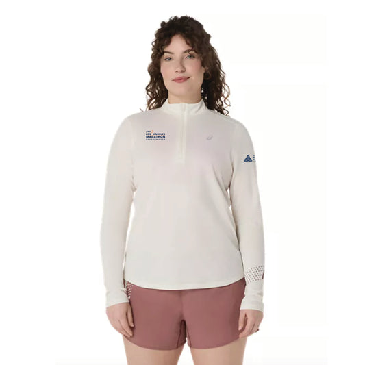 2026 Los Angeles Marathon FINISHER - ASICS Women's Icon 1/2 Zip Cream (2012D175) (LA26-34)