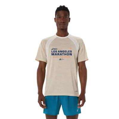2026 ASICS Los Angeles Marathon FINISHER - ASICS Men's Road SS Top Cream (2011D453) (LA26-26)